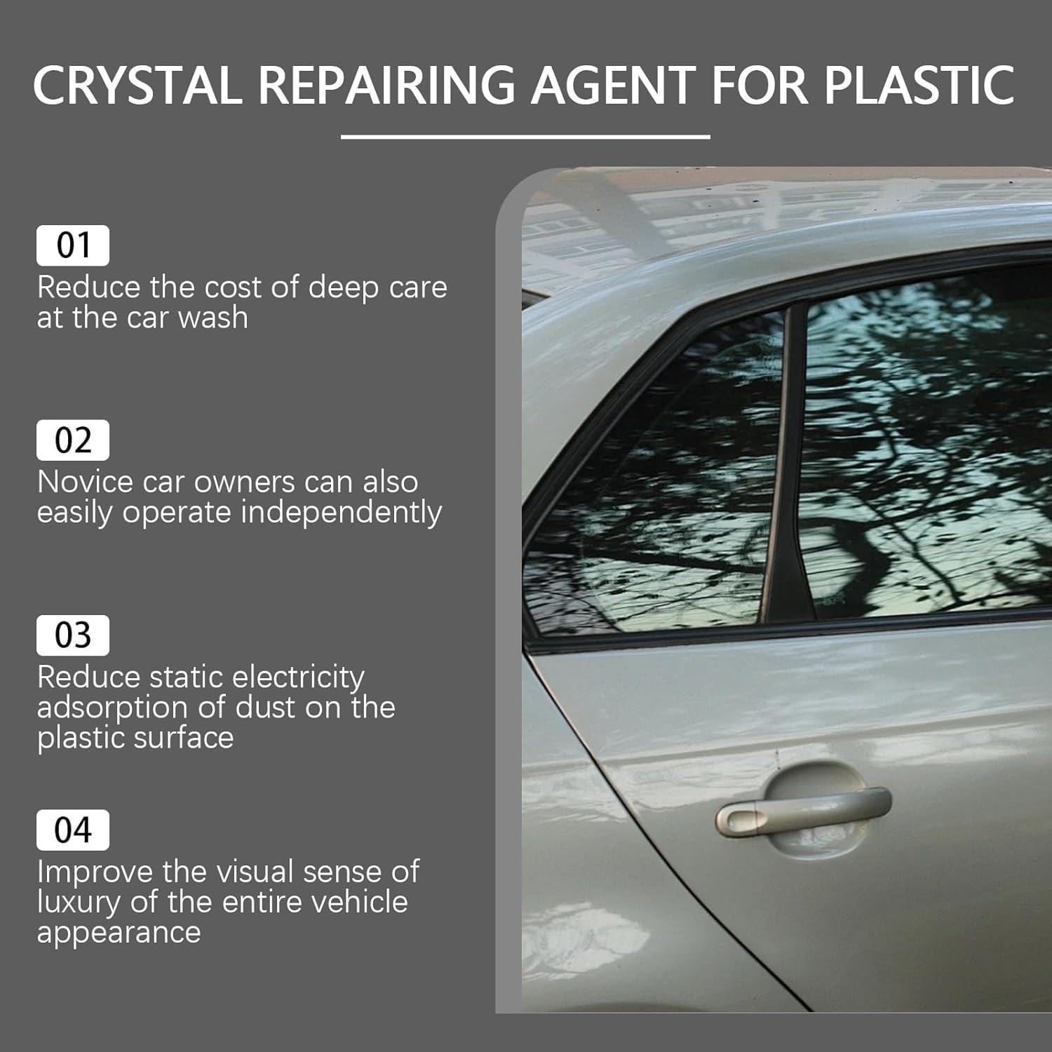 2 Pack Black Plastic Trim Restorer - Car & Truck Plastic Restorer for Bumpers, Trim, Dashboards | No Wet Look, Long Lasting 1 Year Protection | Instantly Revives Faded Black Plastic image number 4