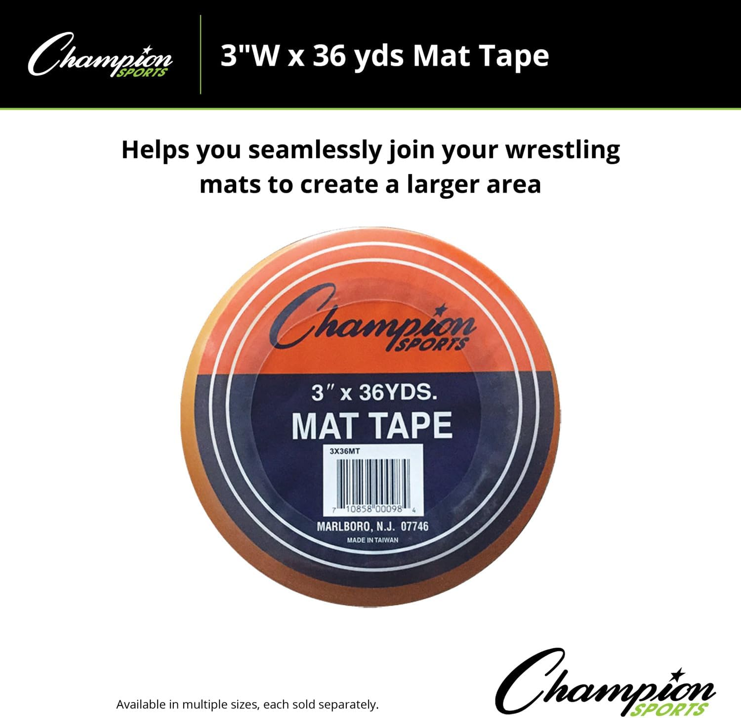 Champion Sports Wrestling and Gymnastic Floor Mat Clear Tape - Multiple Widths and Lengths image number 4