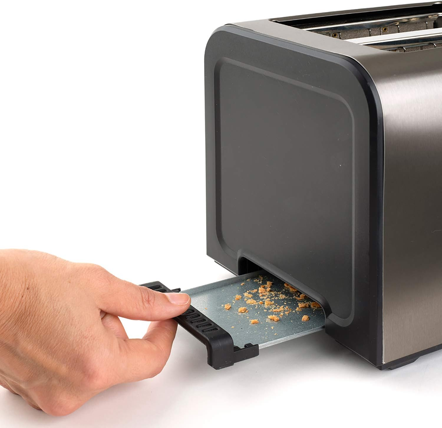 Black+Decker ES9600070B BXTO1000E Toaster, 1000, Stainless Steel, Grey, 1 Slot Chamber