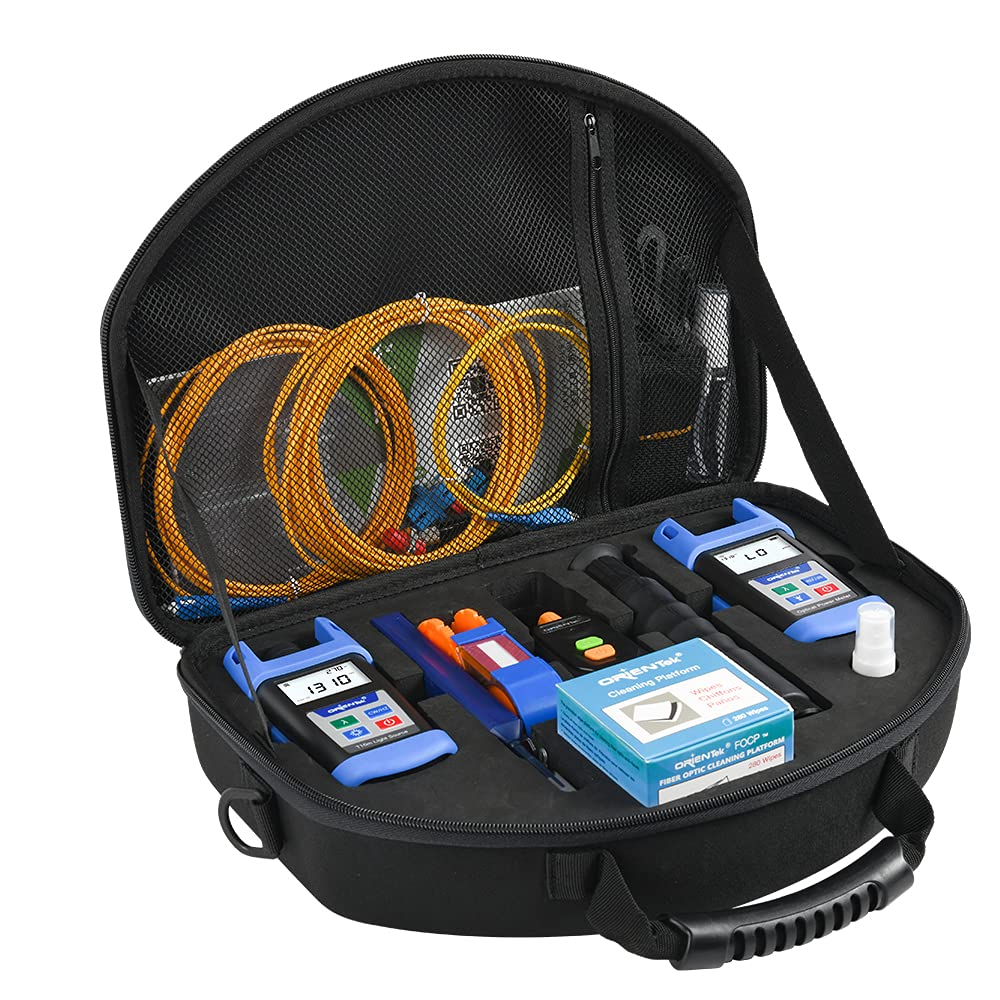 Orientek TLT-15D FTTH Loss Test Kit, 200X Mini Fiber Scope, 800~1700Nm Fiber Optic Power Meter, Optical Light Source, Visual Fault Locator, One-Press Cleaner Pen, Fiber Optical Tools Kit, VFL OPM OLS image number 3