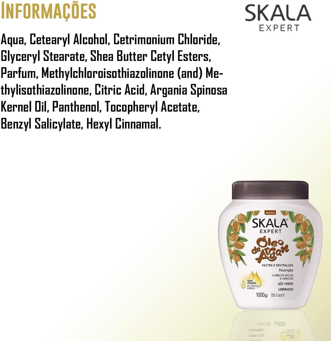 SKALA Oleo De Argan Marroquino, Rapido 3 Minutes 1Kg 35.2 Oz image number 2