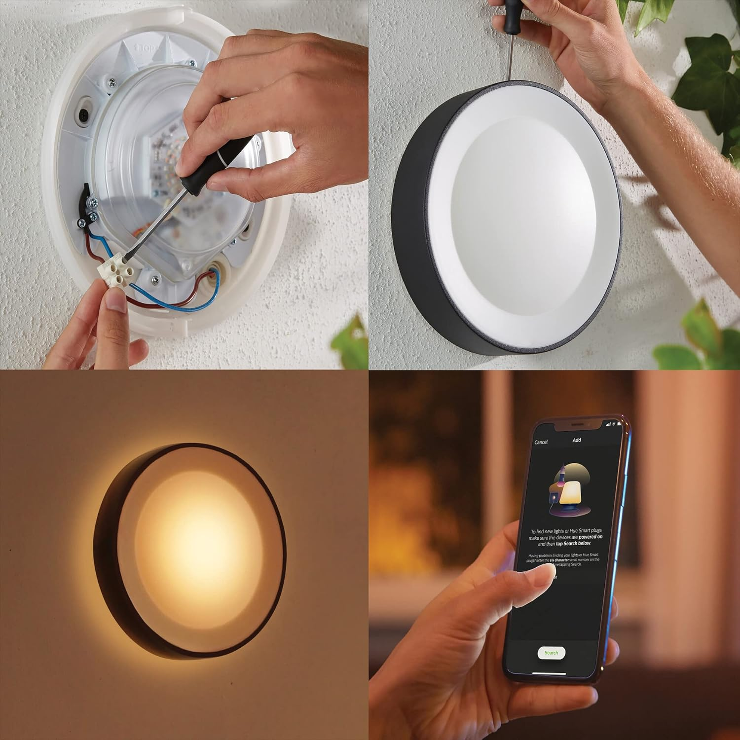 Philips Hue Daylo White & Colour Ambiance Smart LED Outdoor Wall Lighting, for Home Garden, Patio. [Black] Compatible with Alexa, Google Assistant and Apple Homekit - Inox image number 7