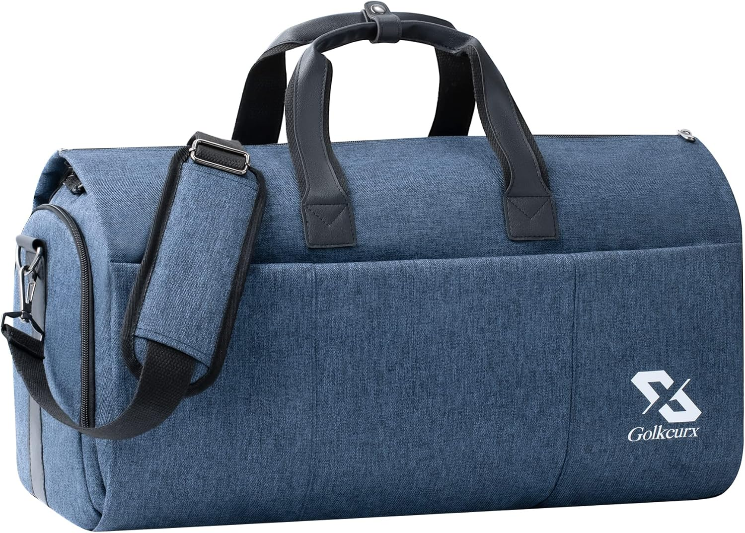 Golkcurx Convertible Garment Bag for Travel,Carry on Garment Duffle Bag with Shoe Compartment, Detachable Shoulder Strap - 2 in 1 ， for Men Women, Black, 21.3 X 13 X 11 Inches
