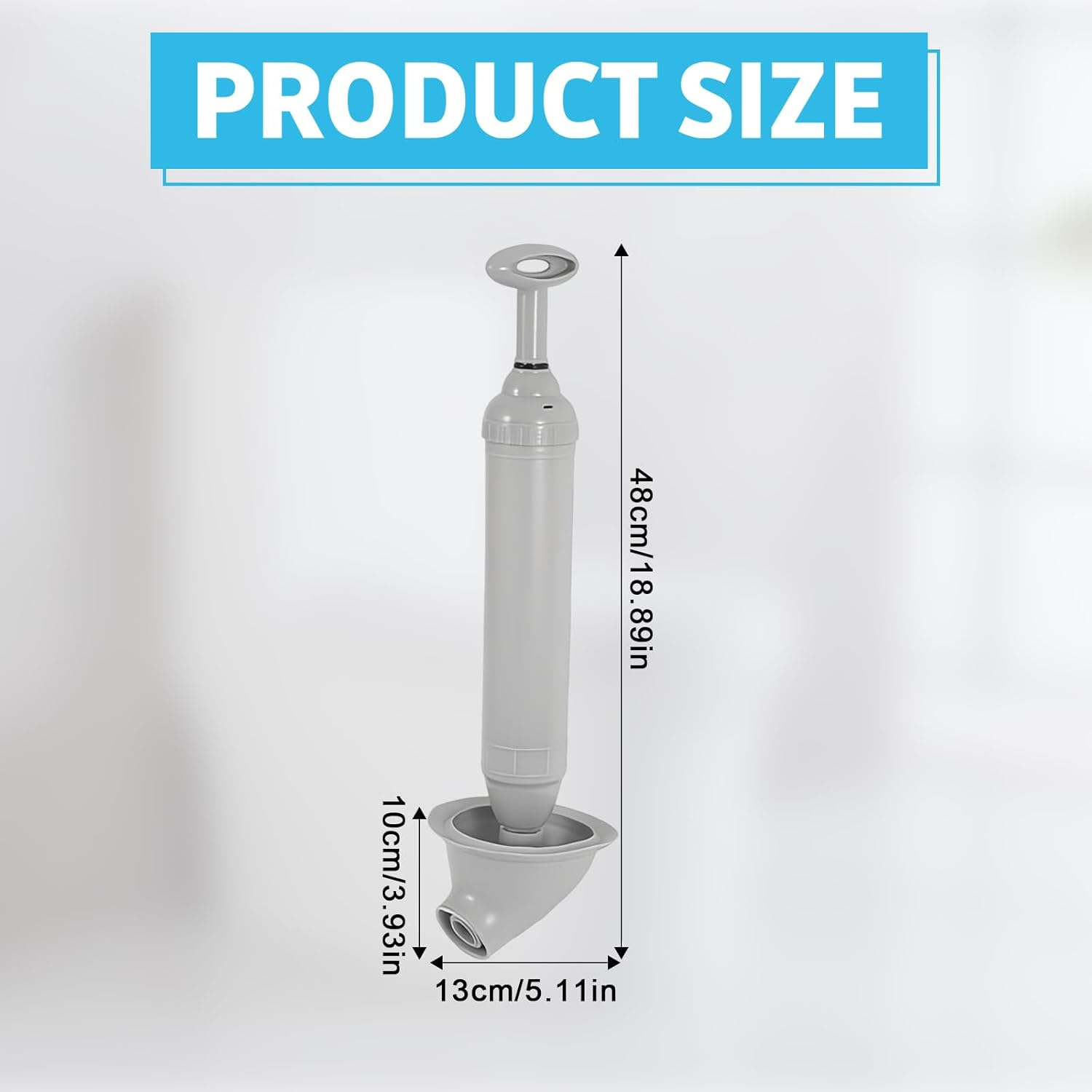 Pipe Cleaning Pump, High Pressure Drain Cleaner Pump 2025 New Pipe Cleaner Compressed Air Quickly Releases Drain Blockage, for Toilets, Sinks, Floor Drains, Drain Pipes (Grey) image number 4