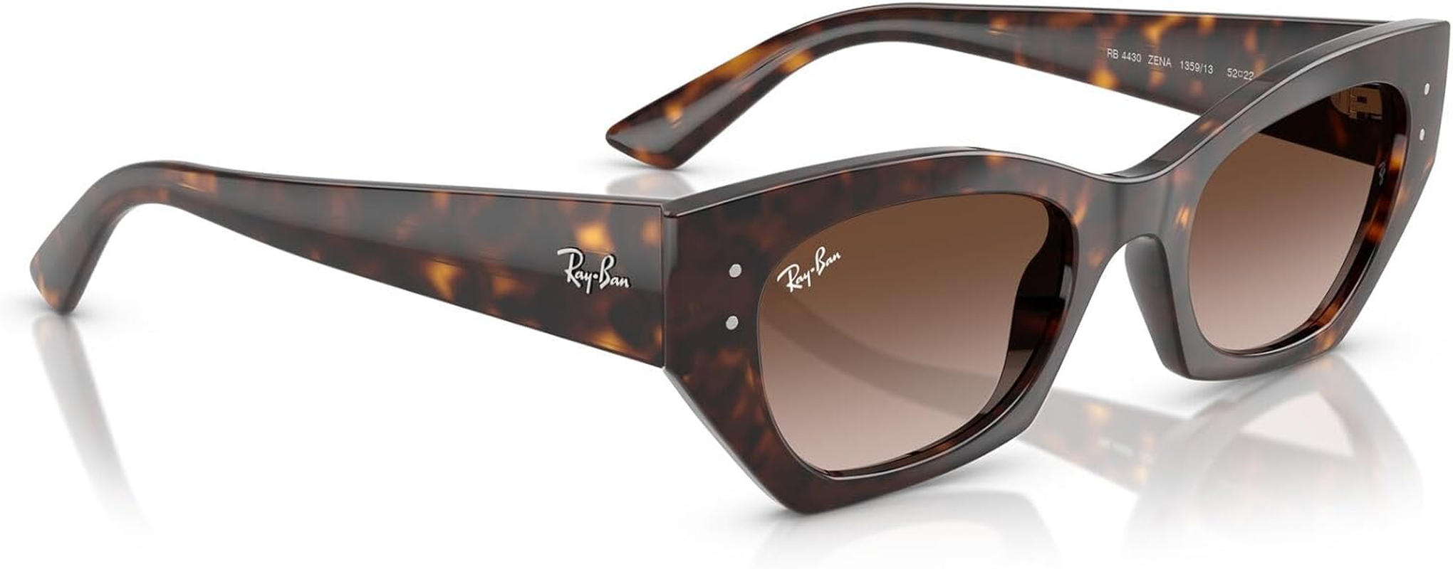 RAY-BAN Zena Non Polarised Sunglasses, 0RB4430, Havana & Gradient Brown, 49Mm image number 3