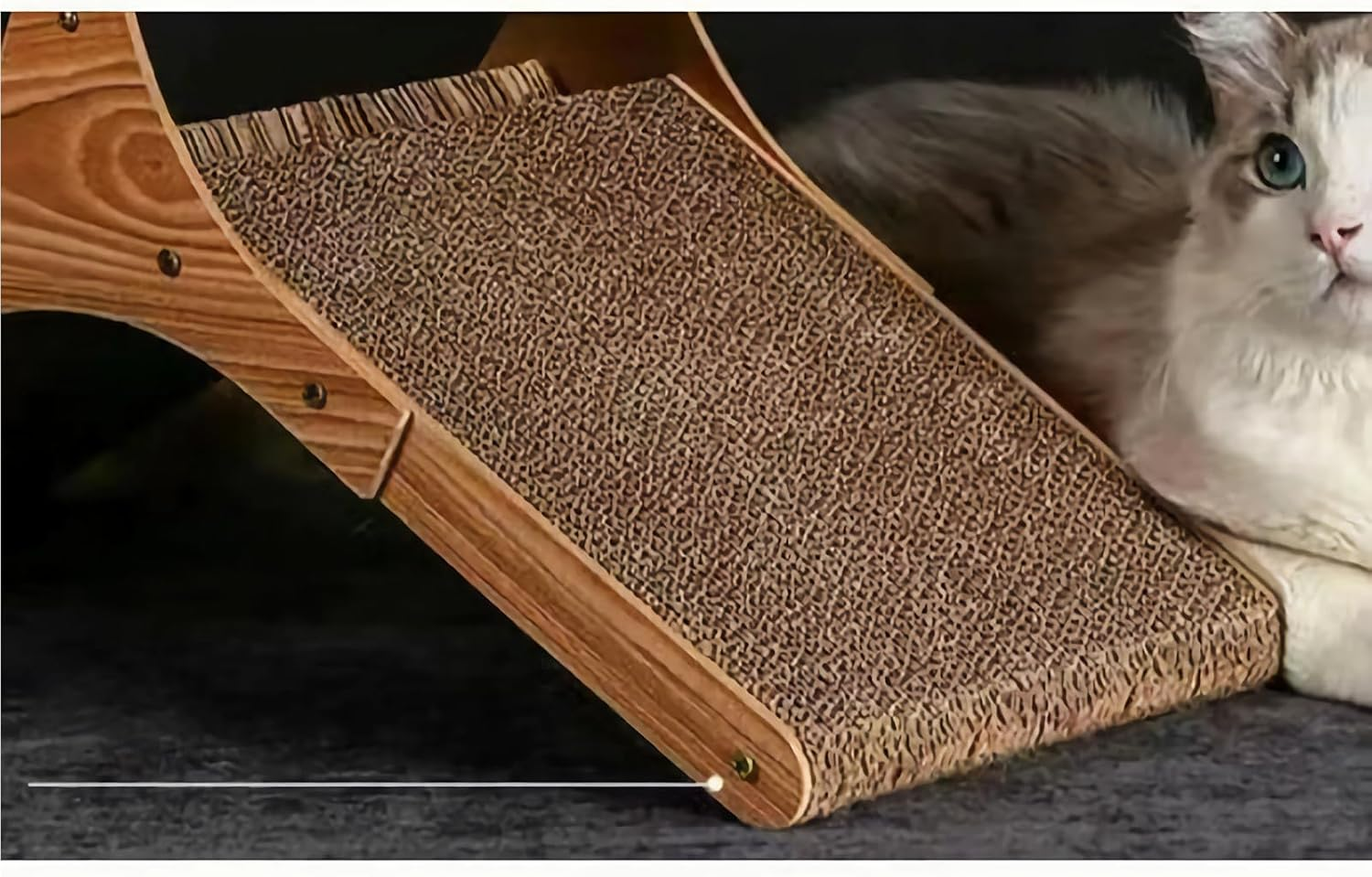 Cat Scratcher Ball, Natural Sisal Cat Scratching Toy with Ball for Cats & Kittens & Dogs & Puppy, Interactive Solid Wood Scratcher Pet Toy image number 6