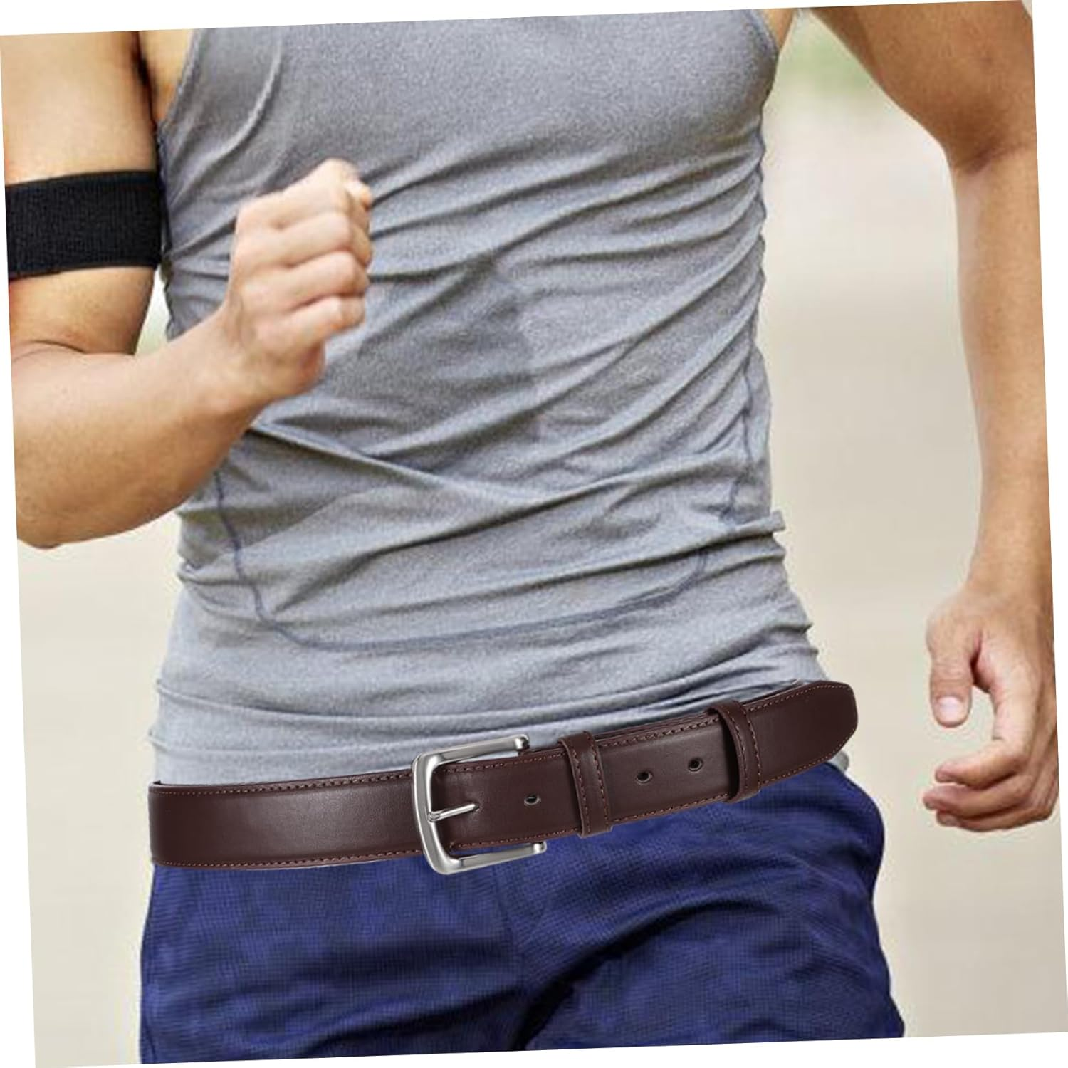 CALLARON Travel Money Belt with Hidden Zipper Pocket, Secure Pu Leather Waist Wallet Belt for Men, Anti-Theft Travel Waistband for Storing Valuables and Cash, Brown image number 2