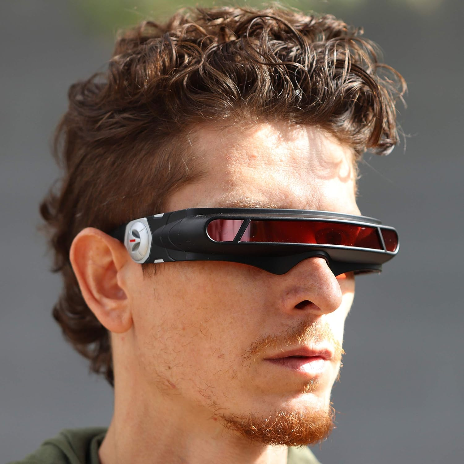 FLAWLESS EYEWEAR Futuristic Space Alien Costume Party Cyclops Shield Colored Mirror Mono Lens Wrap Sunglasses 147Mm image number 2