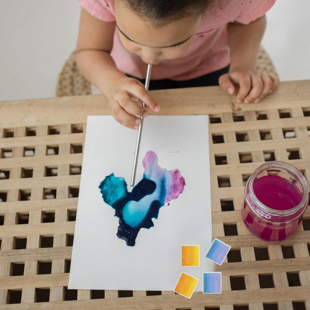 EXCEART 50Pcs Watercolor Half Pans White Plastic Empty Artist Paint Pan Travel Tin Case Palette for Oil Acrylic Painting Art Drawing Supplies (Pattern 1) image number 1