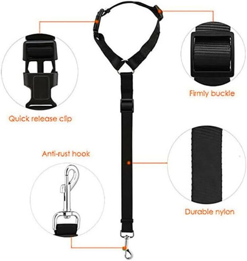 Dog Pet Safety Seat Belt Clip for Car Vehicle Seatbelt Adjustable Harness Lead - Durable Oxford Harness Lead Clip for Dogs & Cats - Green image number 3