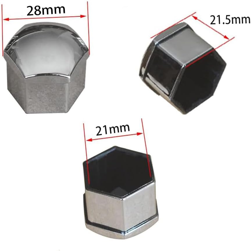 Sylbx Pack of 20 Wheel Bolt Caps, Wheel Nut Caps, Wheel Nut Caps, Wheel Nut Caps, Wheel Nut Covers, Wheel Nut Caps for Cars, 19 Mm, Chrome Wheel Bolt Caps image number 3