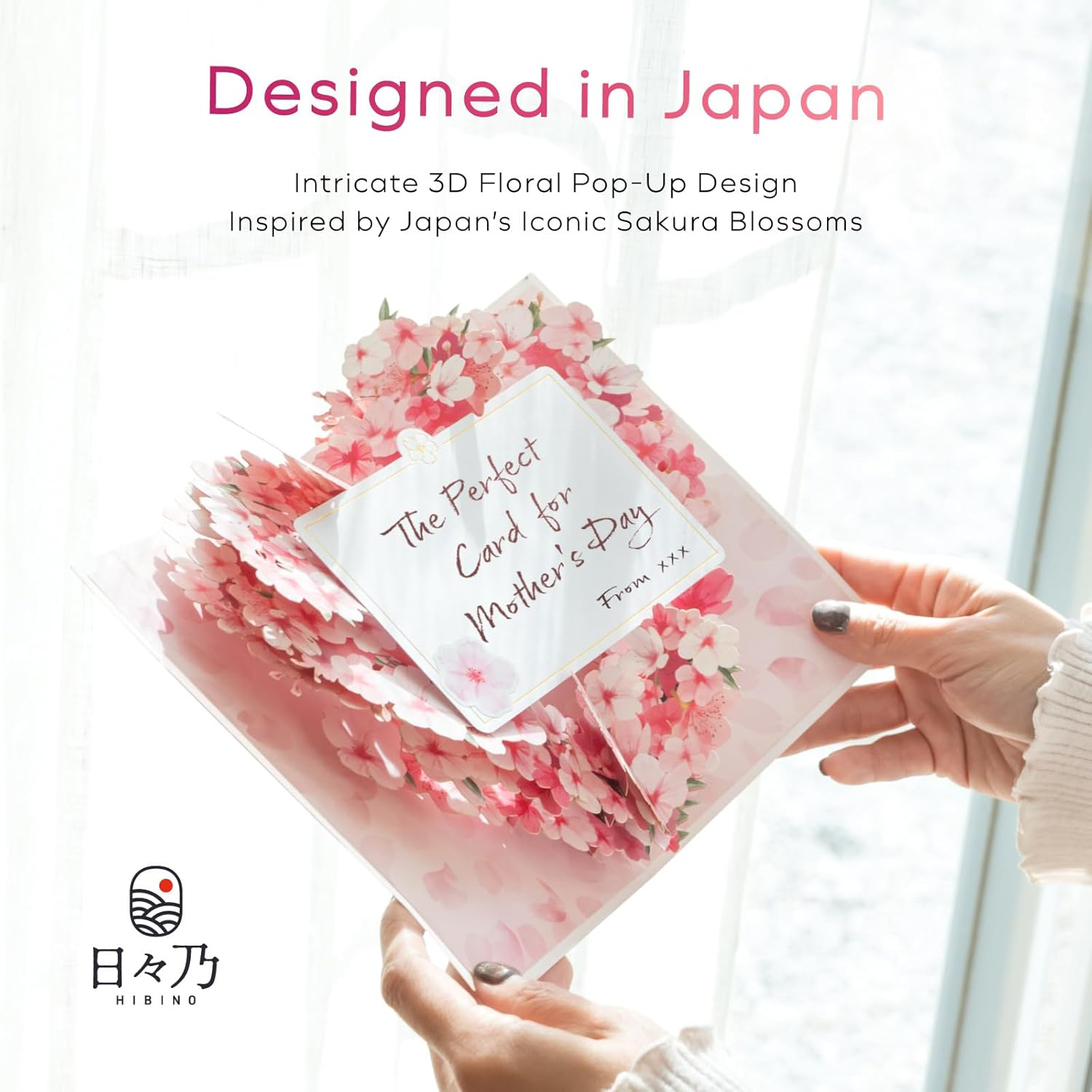 3D Pop-Up Sakura Heart Card with Slide-Out Message Note &ndash; Handcrafted Floral Design &ndash; Perfect for Mother&rsquo;S Day, Anniversaries, Birthdays, and More &ndash; Designed in Japan image number 4