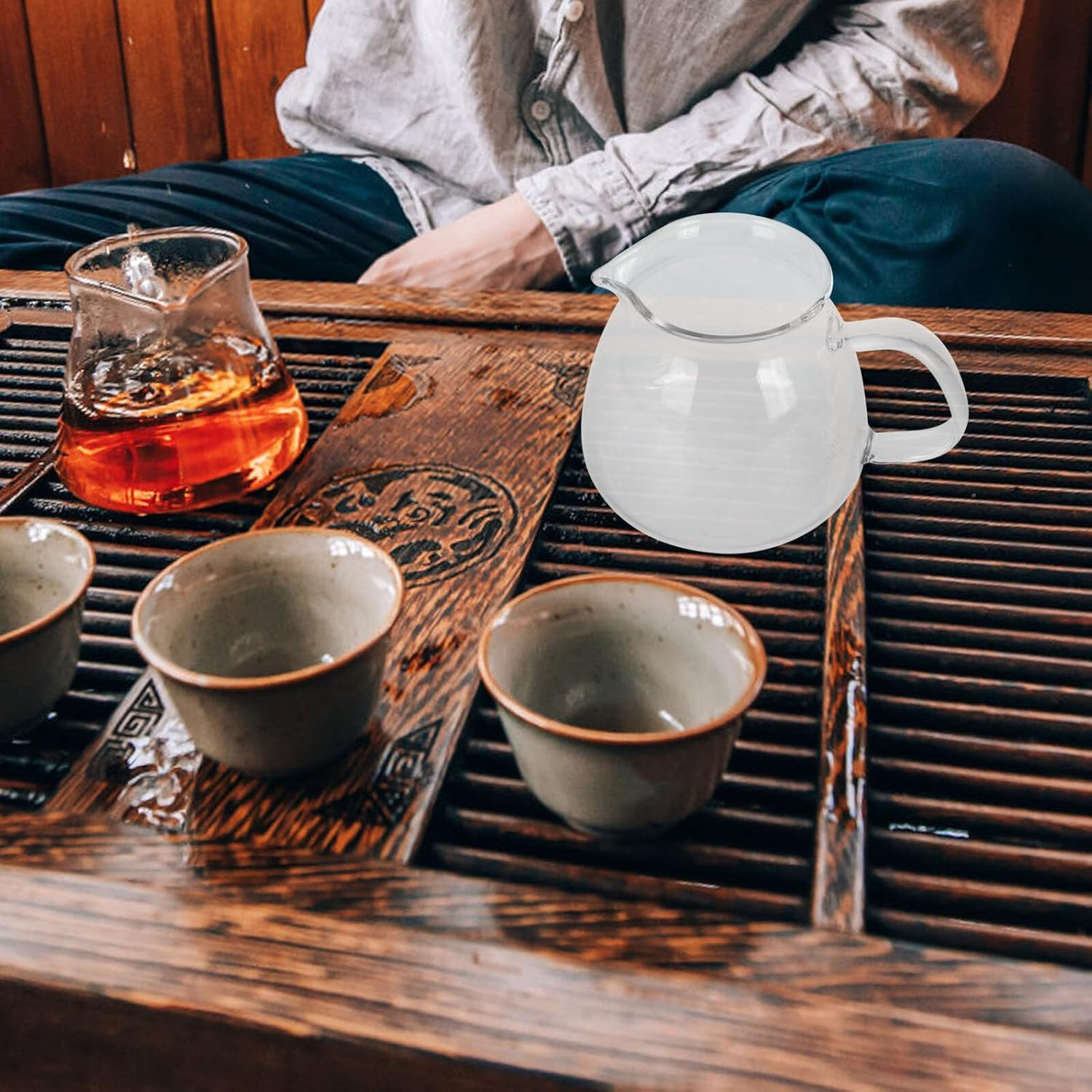 VALICLUD Manual Glass Coffee Pot Server Pot for Tea Steeper Carafe Design for Home Use for Milk Coffee Sharing image number 1