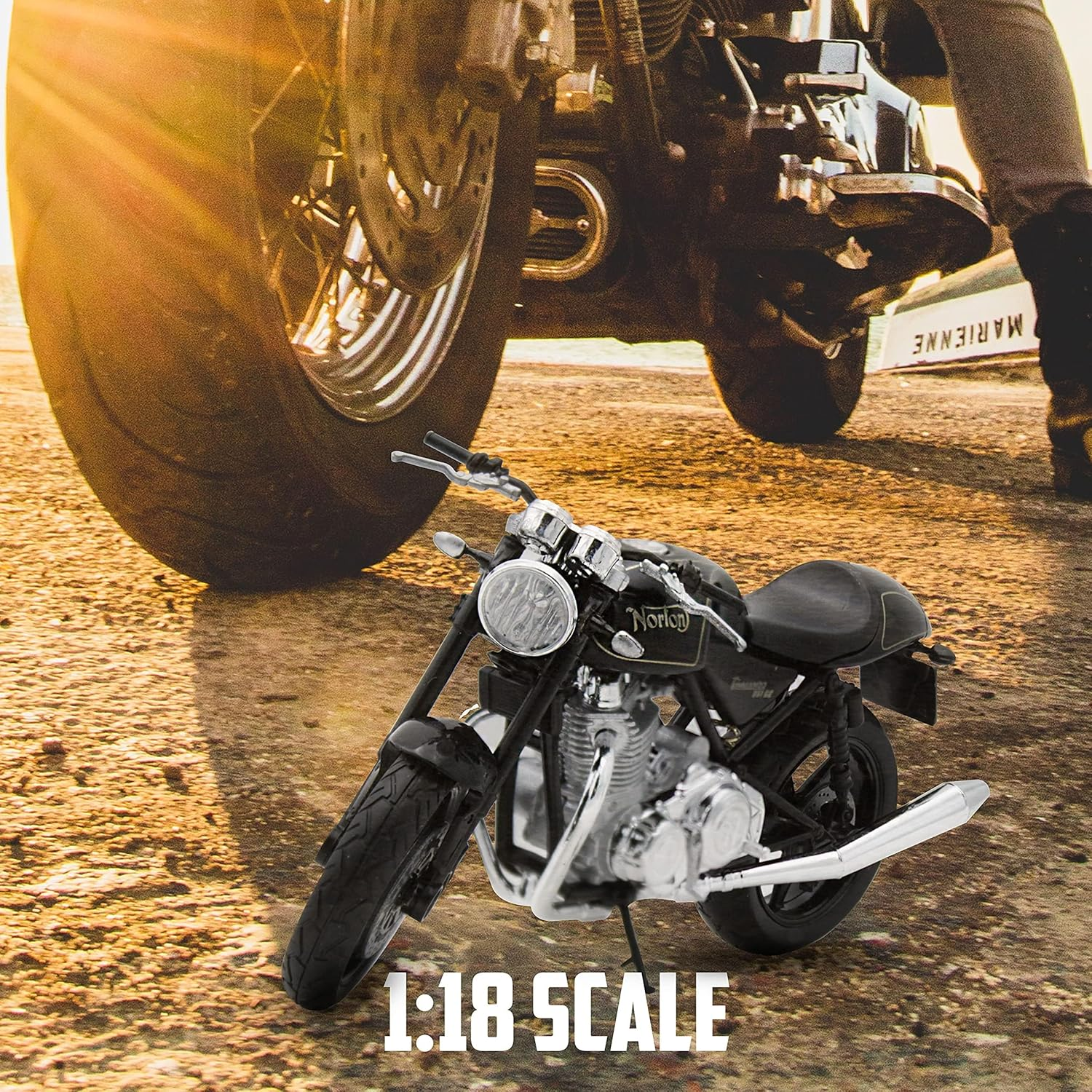 Welly Die Cast Motorcycle Black Triumph 2002 Daytona 955I, 1:18 Scale image number 4