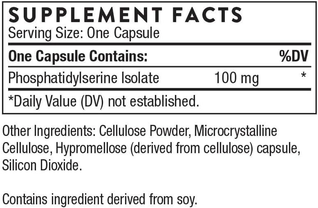 Thorne Research - Phosphatidylserine - Vitamin Supplement for Cortisol Management Support - Memory & Stress Response - 60 Capsules image number 1