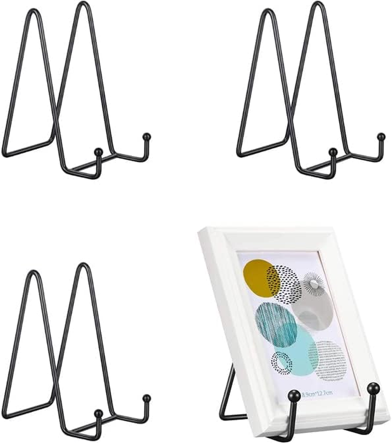 6 Inch Plate Stands for Display, 3 Packs Plate Holder Display Stand, Metal Frame Holder Stands for Book, Pictures, Photo Easel, Tabletop Artistic Work