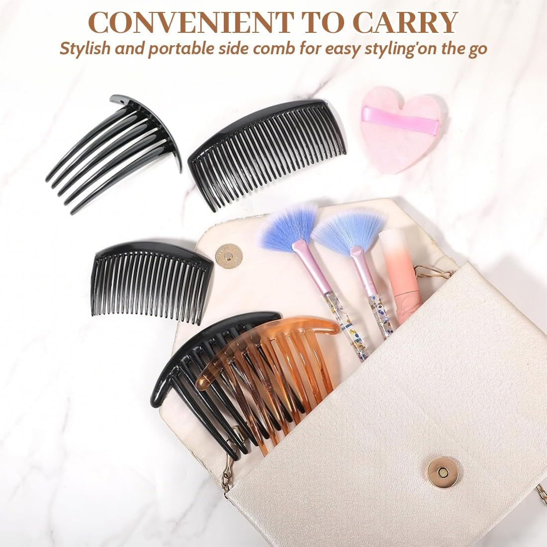 IBXWMNG Pack of 8 Hair Combs for Cliping, French Side Combs Mini Hair Side Combs Vintage Style Comb Clips Hair Side Combs Accessories for Women Girls All Hair Types image number 3