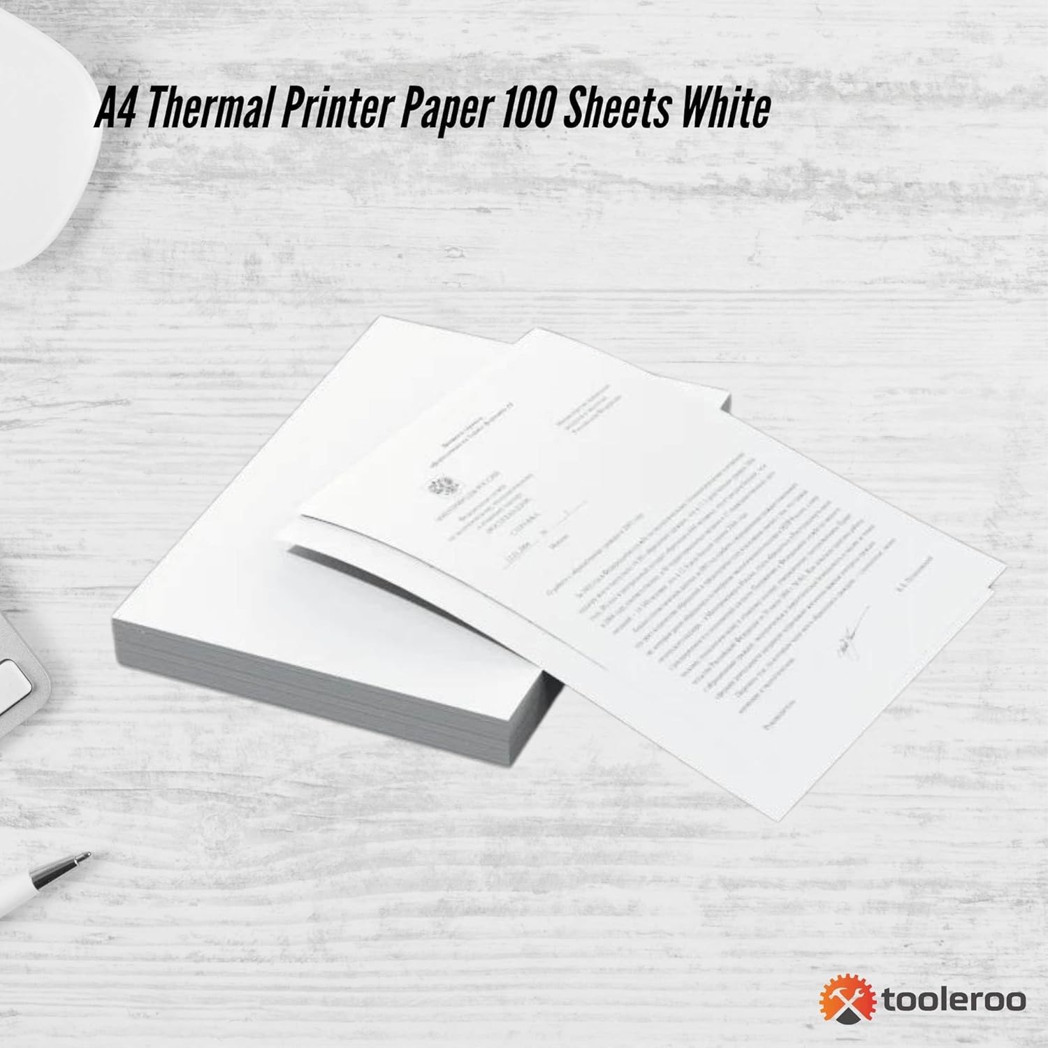 Tooleroo 100X Sheets A4 Thermal Printer Paper White - BPA Free image number 5