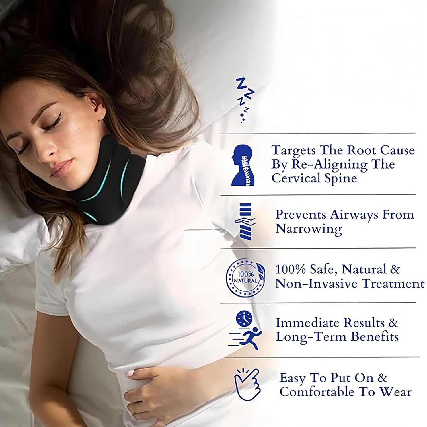 Neck Brace Collars Stretcher Adjustable Neck Support for Snoring Cervical Neck Travel Pillow Sleep Aid image number 5