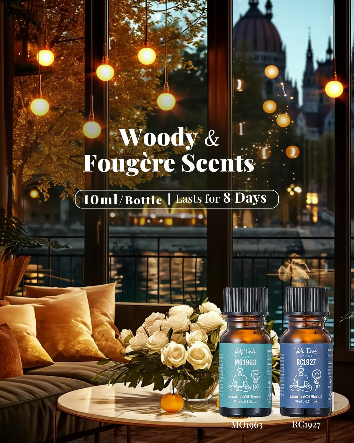 Hotel Scent Essential Oils with Waterless Diffuser, Luxury Hotel Inspired Home Fragrance Aromatherapy Oil Blends 6X10Ml image number 4