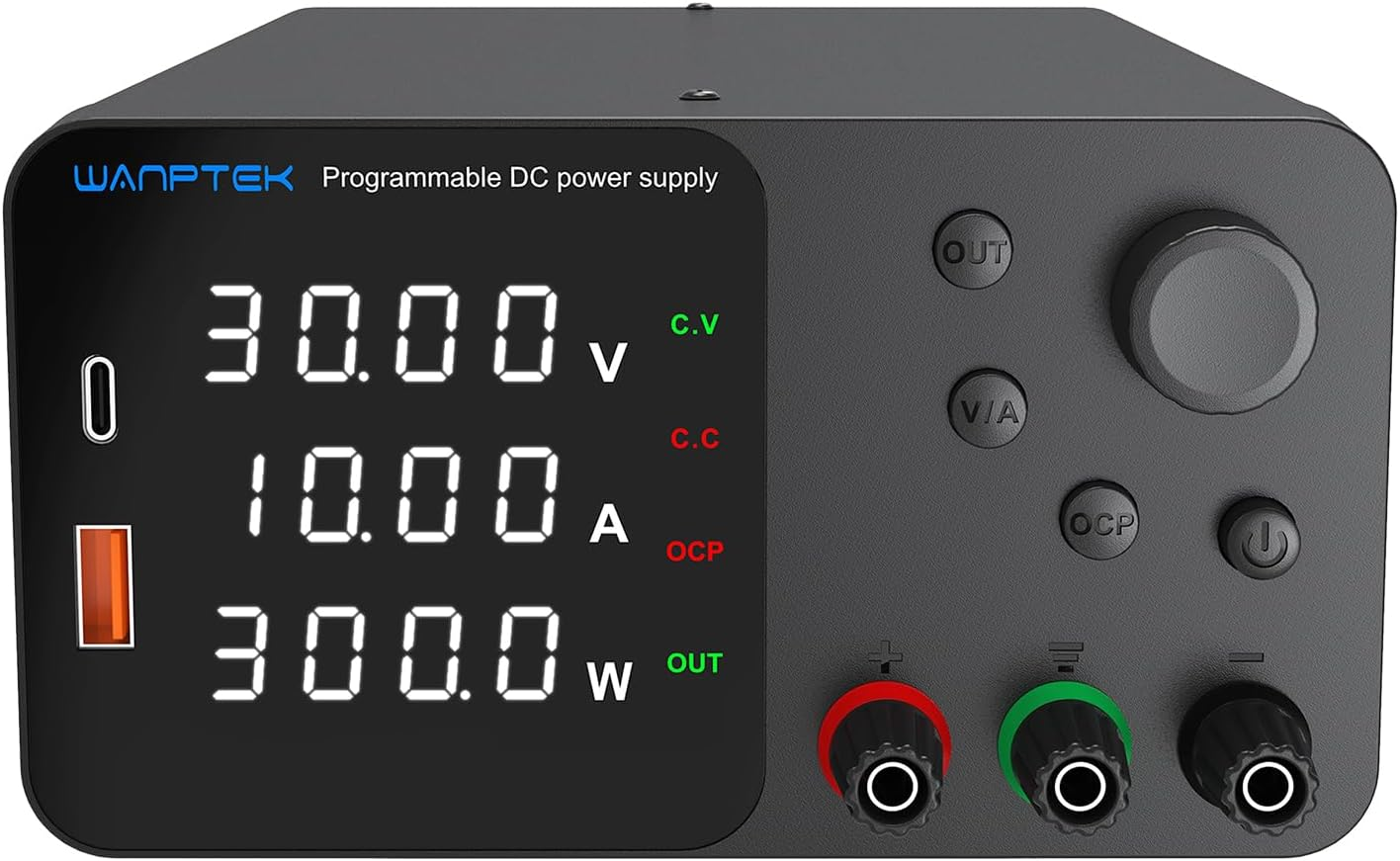 Domary Variable DC Power Supply 30V 10A Bench Power Supply with 4-Digits LED Display Adjustable Switching Power Supply with Encoder Adjustment Knob Output Enable/Disable Button image number 4