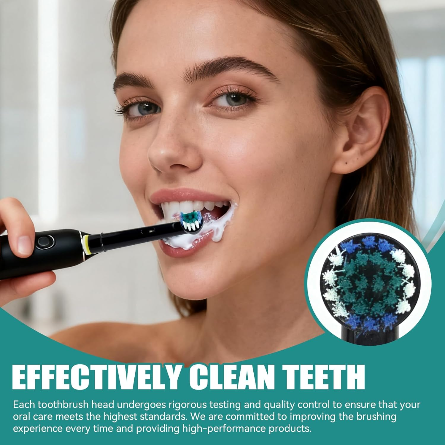 8 Pack Electric Toothbrush Heads Compatible with Oral-B Braun Pro 1000 500 1500 3000 5000 Vitality plus Models, Soft Bristle Replacement Brush Heads for Daily Plaque Removal and Oral Care image number 5