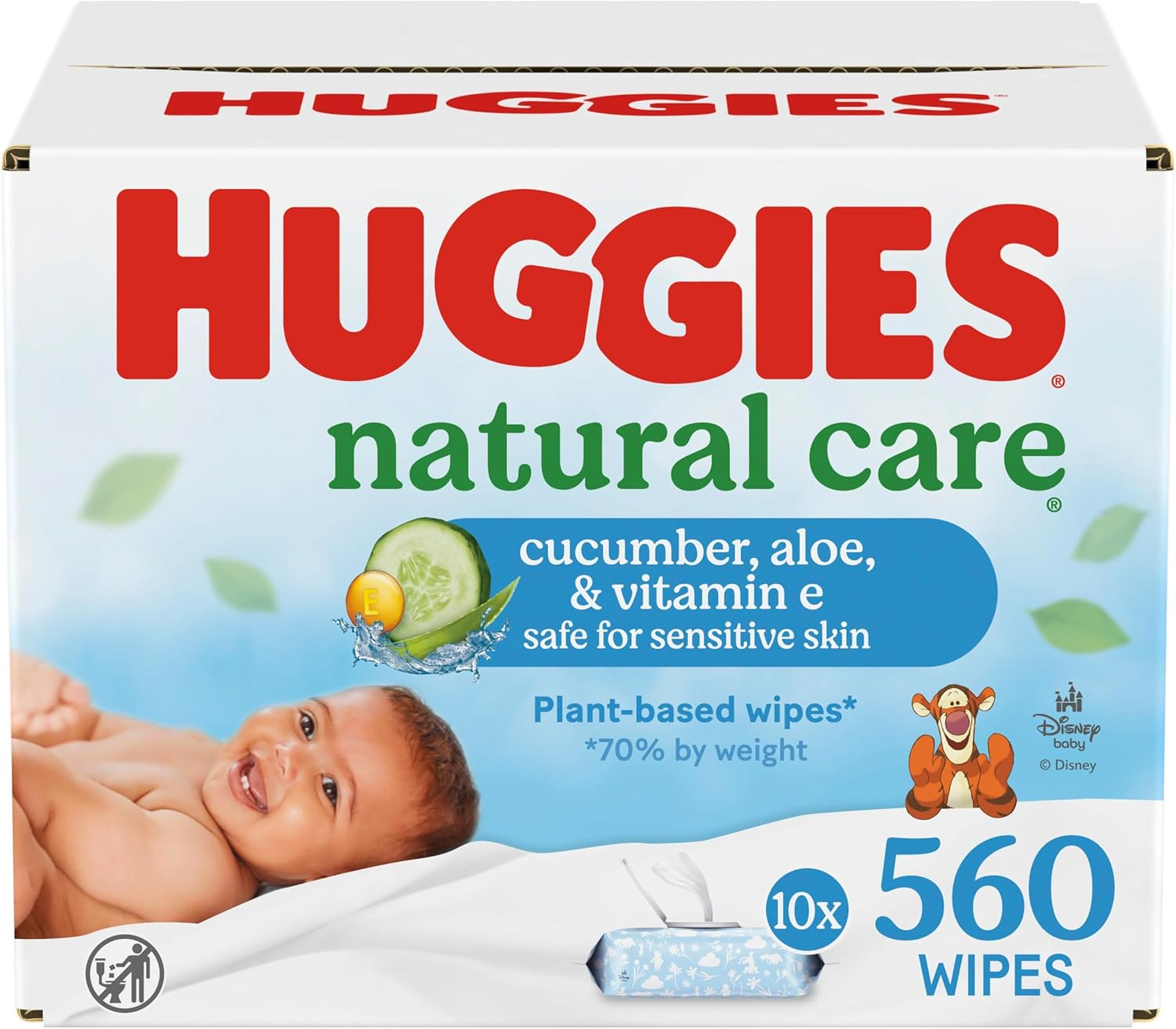 HUGGIES Refreshing Clean Scented Baby Wipes, Hypoallergenic, 10 Flip-Top Packs, 56 Ct Each (560 Total Wipes) image number 3
