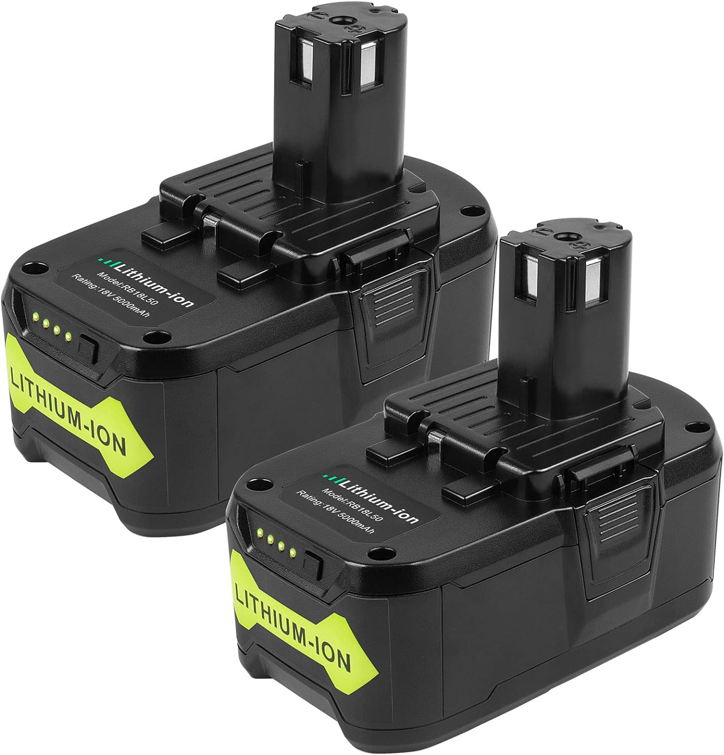 Aryee 2 Pack 5.0Ah 18V Replacement Battery for Ryobi One+ Cordless Tool Lithium P102 P103 P105 P107 P108 P109 BPL-1815 BPL-1820G BPL1820 BPL18151 image number 3
