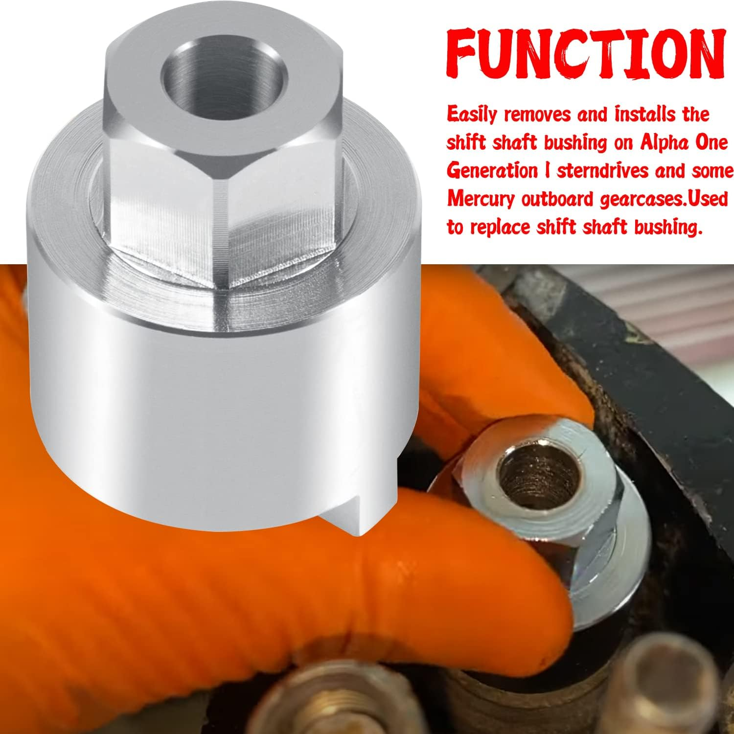 91-31107T Shift Shaft Bushing Tool and 91-43506 Drive Shaft Bearing Removal and Installation Threaded Wrench Tool Fit for Mercury Outboard image number 4