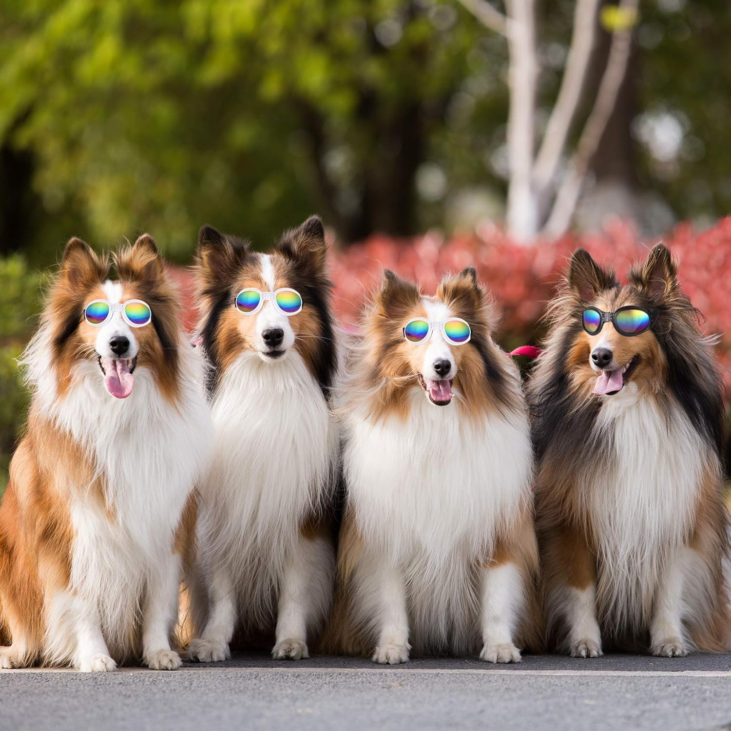 Dog Goggles Dog Sunglasses Adjustable Strap for Waterproof Windproof UV Protection Sunglasses for Dog, for Go Out Travel Skiing Swim (Pink)