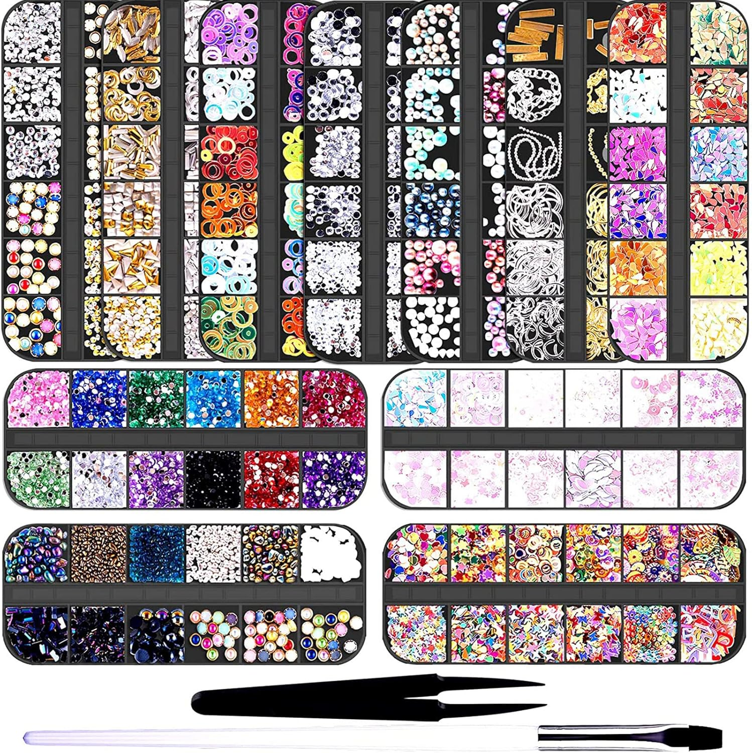 O Brilho Das Unhas Coloca as J&oacute;ias Do Chapas Planas Drinstons Decors Com Coleta E Arte De L&aacute;pis De Unha image number 2