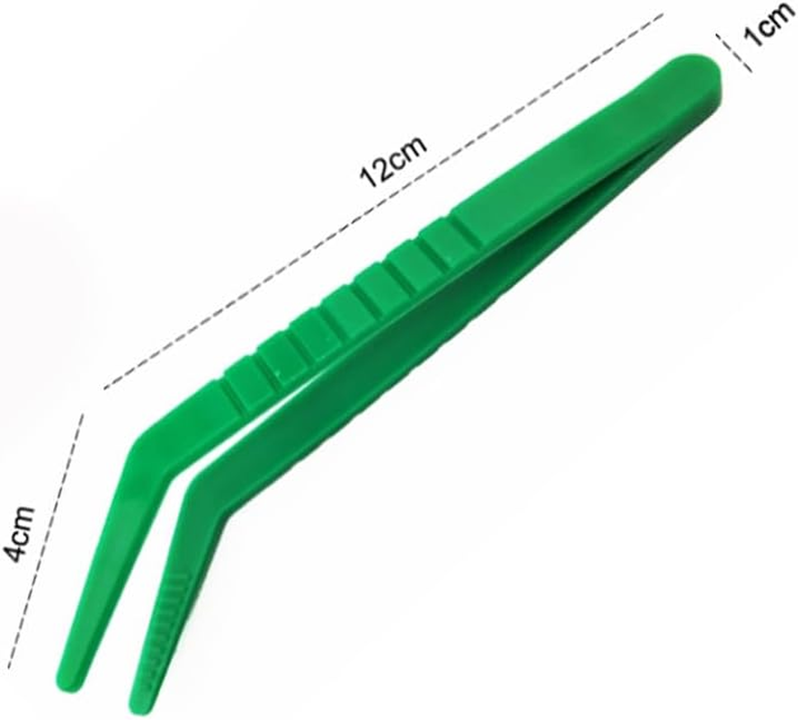 6Pcs Plastictweezers Tweezers Plastic Forceps Tweezers Craft Tweezers Curved Head Tweezers Plastic Tweezers Toy Tweezers for Children Tweezers for Crafts,Home Classroom School (Curved Head) image number 5