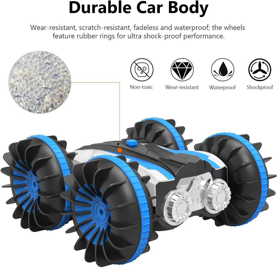 Pussan Car Toys for 5-12 Year Old Boys Amphibious Remote Control Car for Kids 2.4 Ghz RC Stunt Car for Boys Girls 4WD off Road Monster Truck Christmas Birthday Gifts Remote Control Boat Beach Toy image number 1