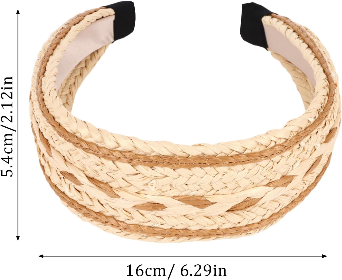 Bumlofa 2 Pieces Handwoven Headband Women'S Set, Headband Wide Structure Design - Natural Material Hair Accessories for Boho Look, Beach & Everyday Life, Stylish Headpiece image number 6