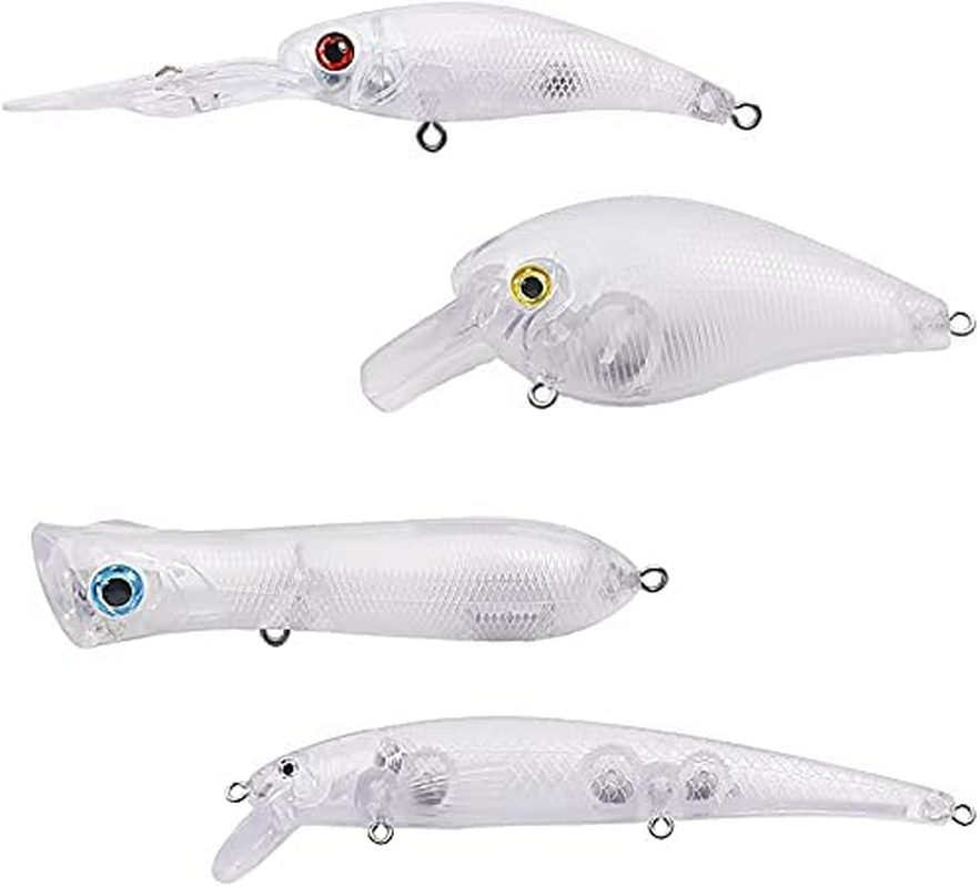 30Pcs Blank Crankbaits Unpainted Fishing Lure with Tackle Box image number 5