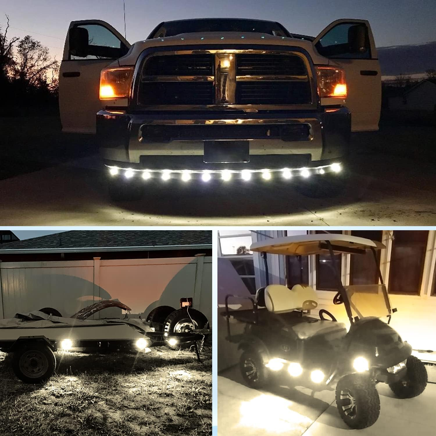 Nilight 10 PCS 3/4 Inch round LED Clearance Light LED Front Rear Side Marker Indicator Light Bullet Marker Light for Truck RV Car Bus Trailer Van Caravan Boat - 10Pcs Blue image number 3