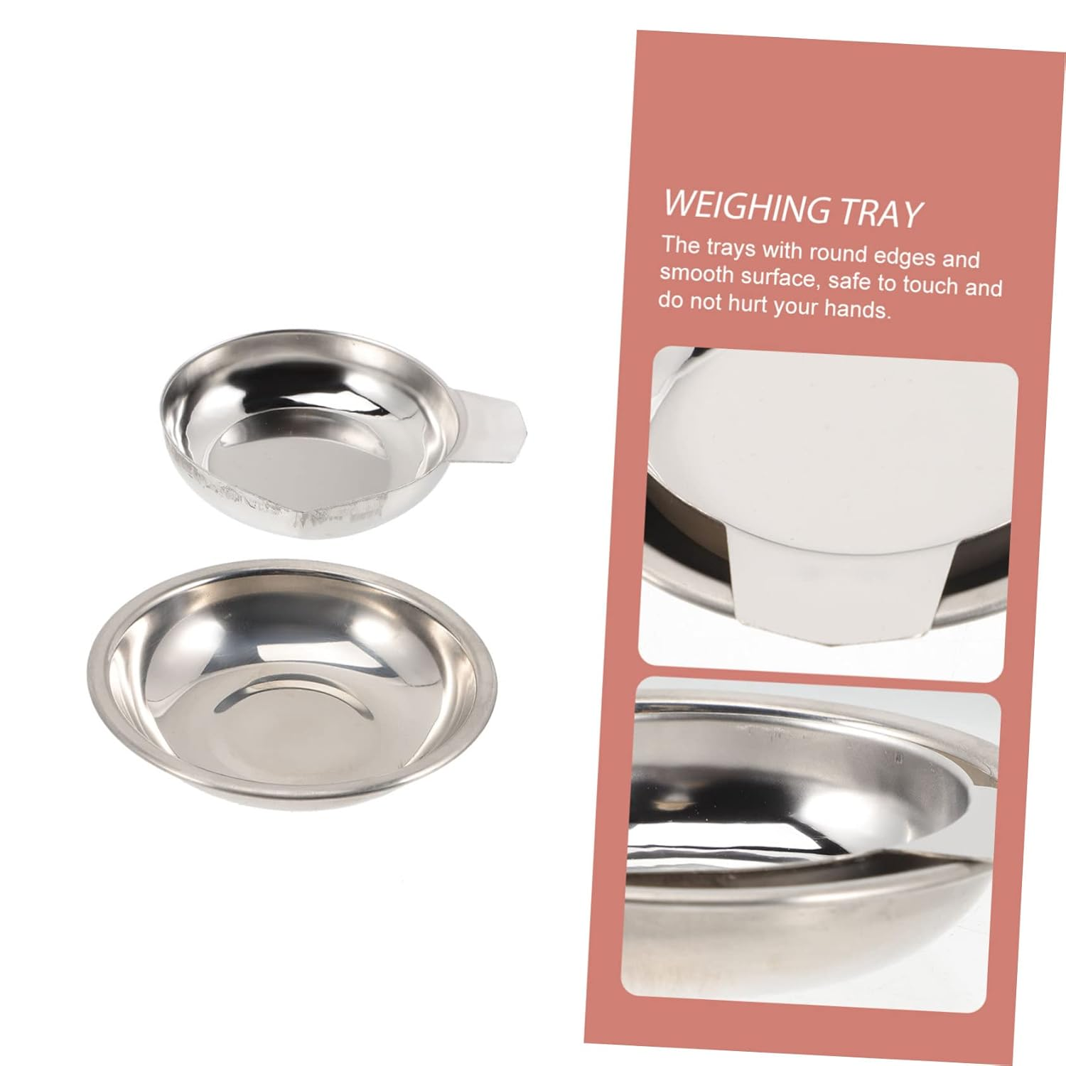 BCOATH Stainless Steel Carat Scale Tray for Electronic Scales Anti-Rust Weighing Dish with Gemstone Weighing Pan Household Jewelry for Precise Measurements image number 2