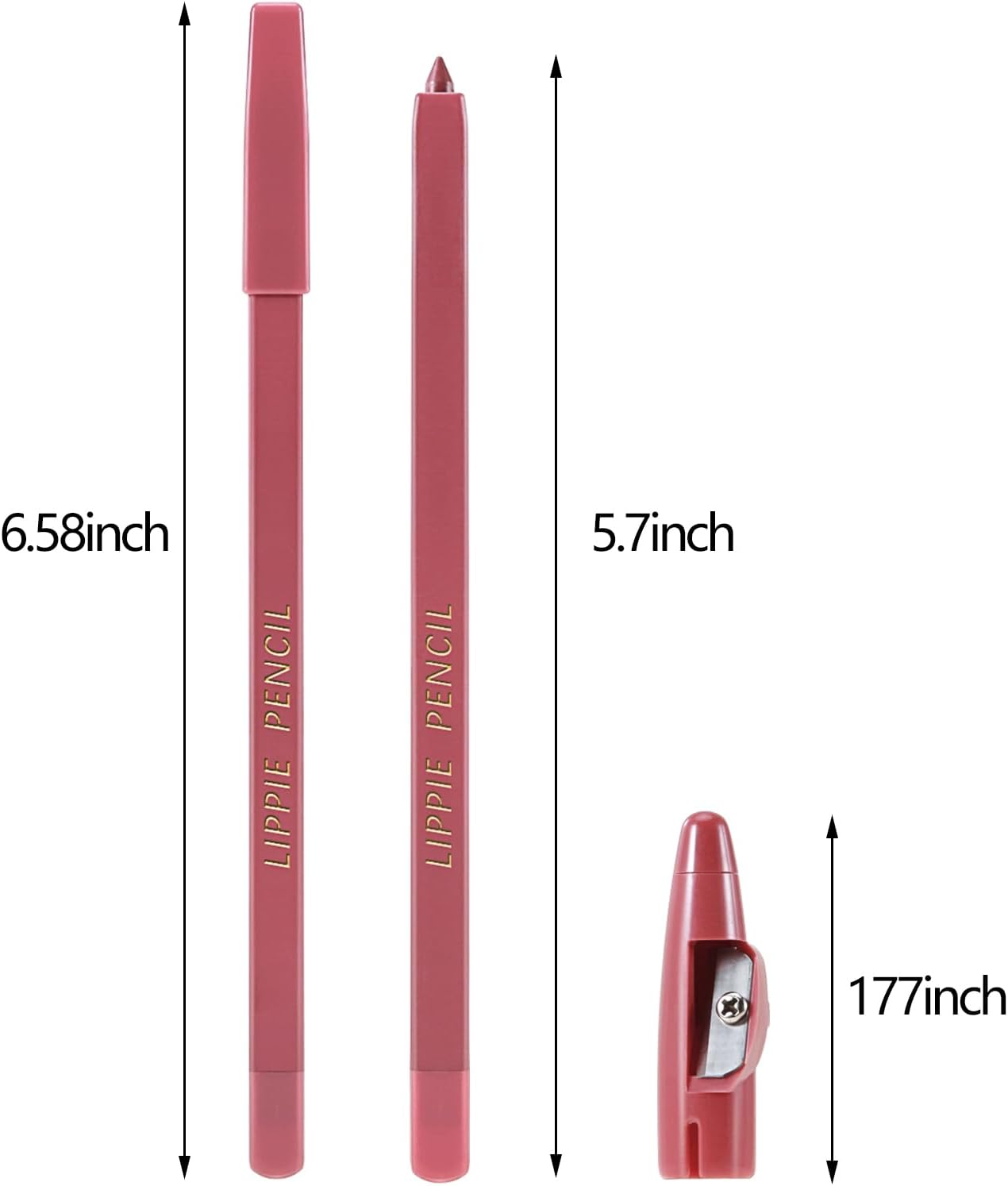 Matte Lip Liner Pencil,Highly Pigmented Retractable Lip Crayon,All Day Wear Nude Lipstick with Sharpener,Waterproof Brown Lipliner image number 3