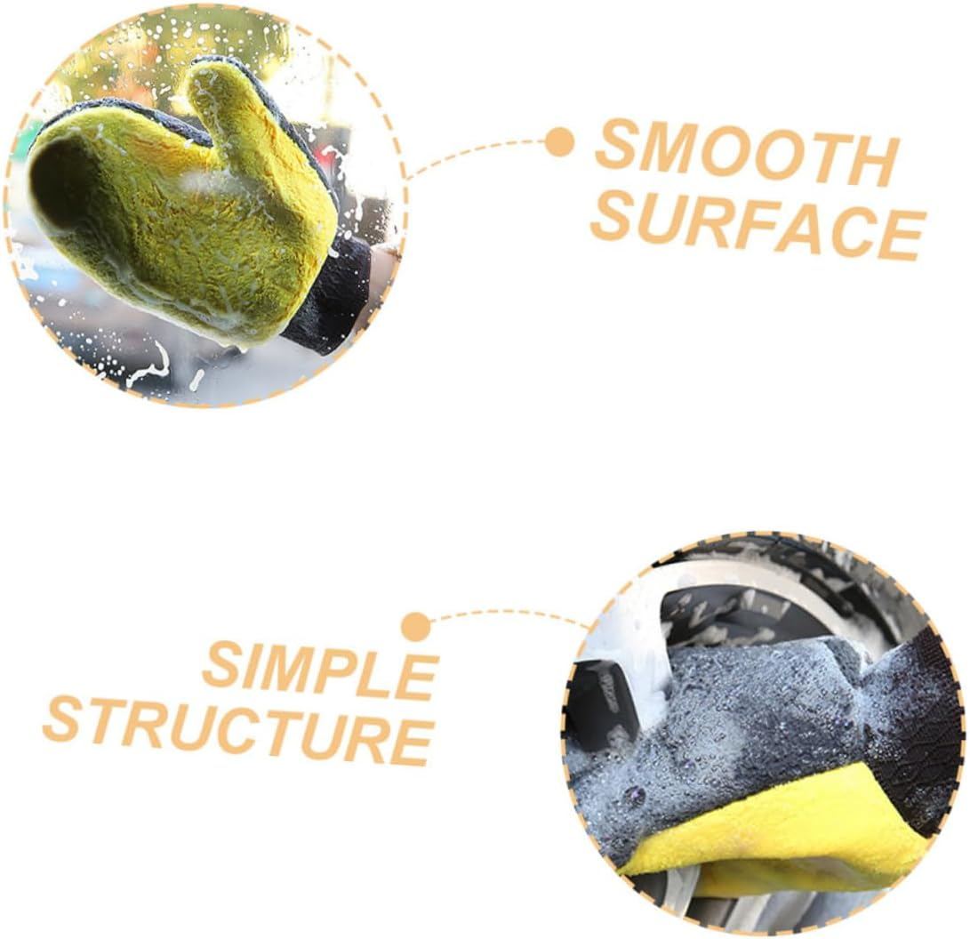 CHILDWEET Car Wash Mitts 2Pcs Set Scratch-Free Coral Fleece Double-Sided Waterproof Gloves for Vehicle Exterior Cleaning and Dust Removal in Automotive Car Care image number 1