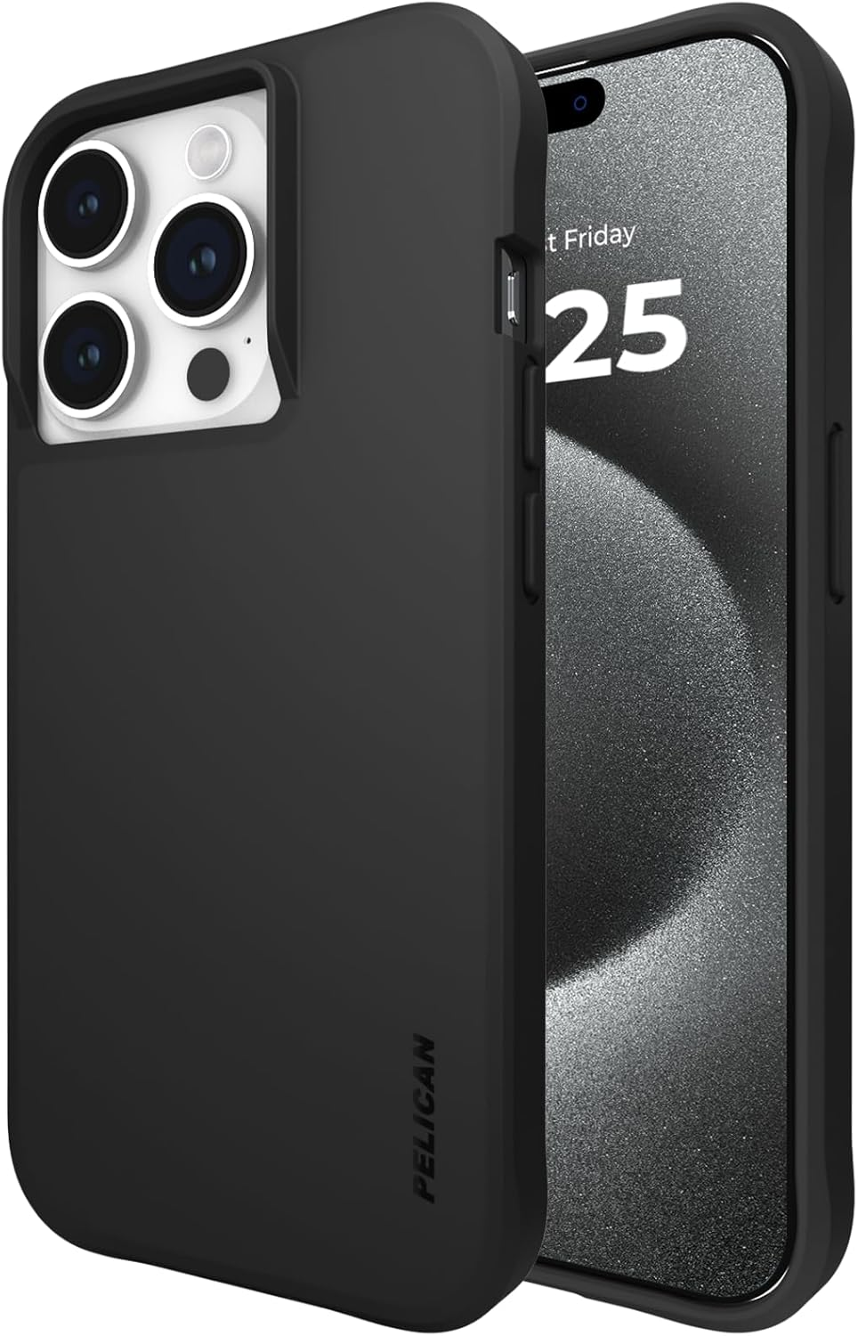 Pelican Ranger Series - Iphone 15 Pro Case 6.1' [Wireless Charging Compatible] Protective Phone Case with Anti-Scratch Tech [12FT Mil-Grade Drop Protection] Slim Rugged Cover for Iphone 15 Pro - Black