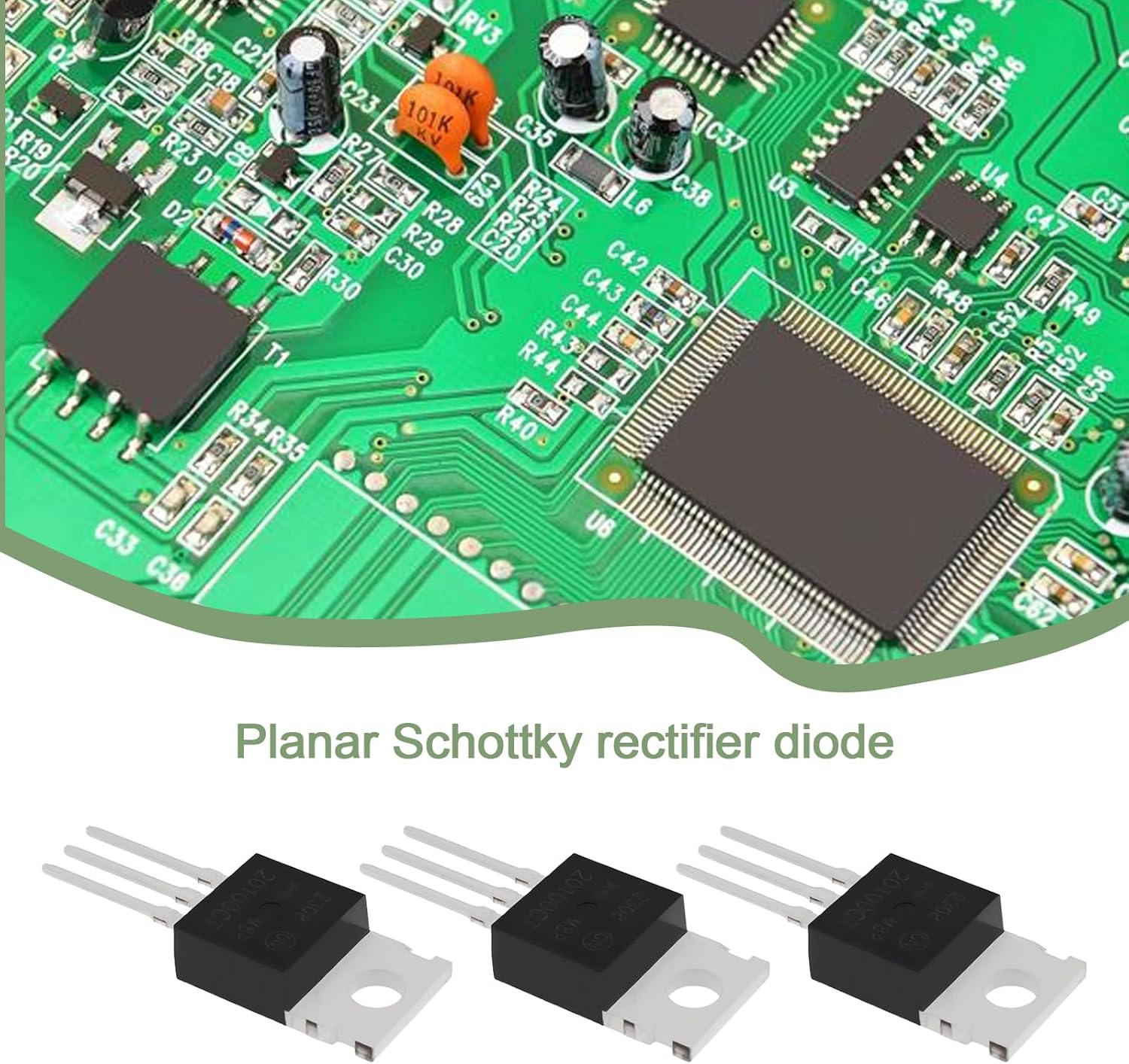 Create Idea 10Pcs MBR20100CT Planar Schottky Rectifier Diode 20A 100V TO-220AB Used in Electronic DIY Projects Amplifiers Solar Panels Charging Circuits Etc image number 2