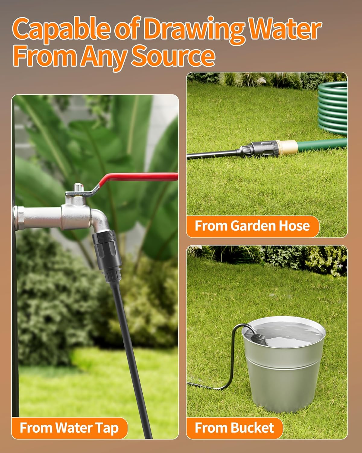 Cordless Pressure Washer Battery Powered; 1200PSI Cordless Power Washer with Brushless Motor, 4.0Ah Battery,6-In-1 Nozzle, 3 Power Level Adjustable; Handheld Portable Pressure Washer Cordless for Cars image number 5