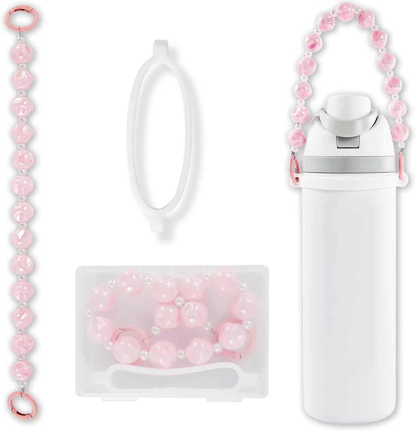 Bottle Silicone Handle Strap,Compatible Owala Freesip Water Bottle - Fits 16Oz to 40Oz, Water Bottle Carrier Grip Accessories for Running Bike, Gym or Jogging