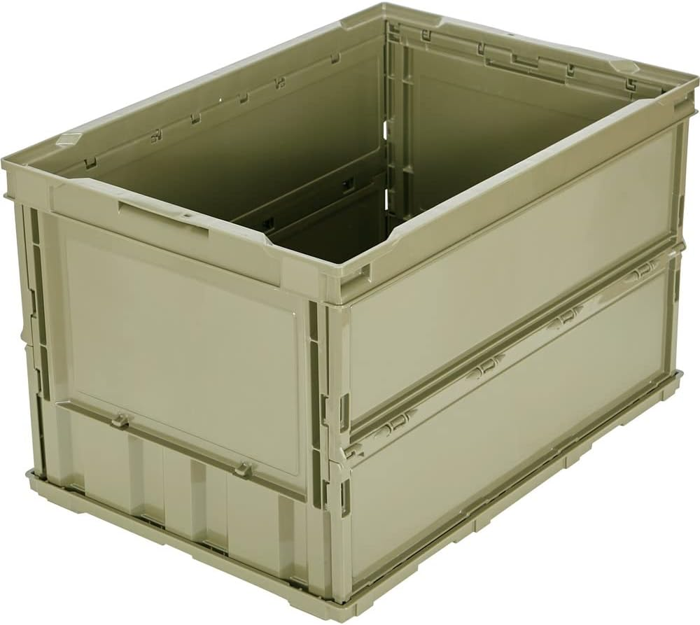 TRUSCO TR-C20B-DB Thin Folding Container, 6.1 Gal (20 L) with Locking Lid, Dark Blue TR-C20B-DB Storage Box image number 2