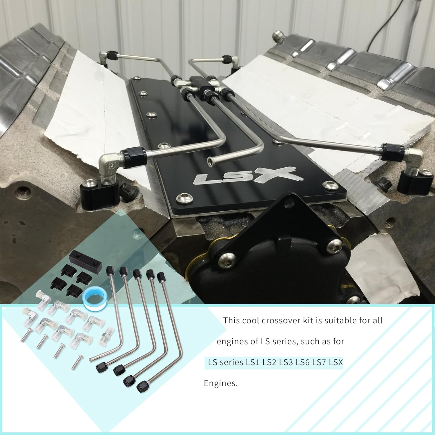 Gugxiom LS Coolant Crossover Steam Vent Kit, Handmade LS Steam Vent Kit, Steam Port Kit, Black Anodized LS Steam Port Kit for LS1 LS2 LS3 LS6 LS7 LSX Engines, Etc. (Gugxiomc84Ayidkg2) image number 6