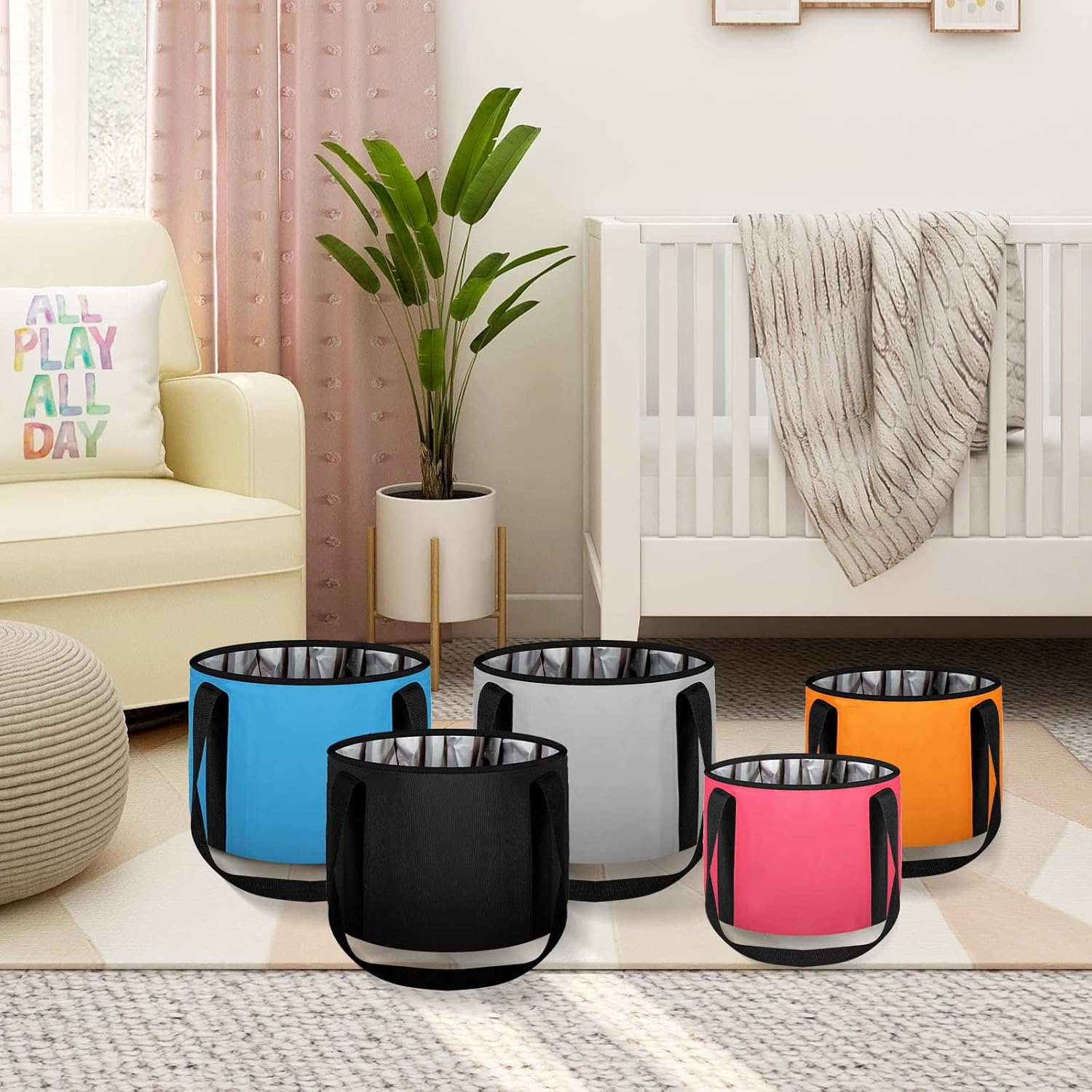 JSVSLTD Foot Bath Basin 20L Collapsible Bucket, Portable Foot Soak Tub Feet Soaking Bucket for Outdoor Travel, Camping, Fishing(Blue)