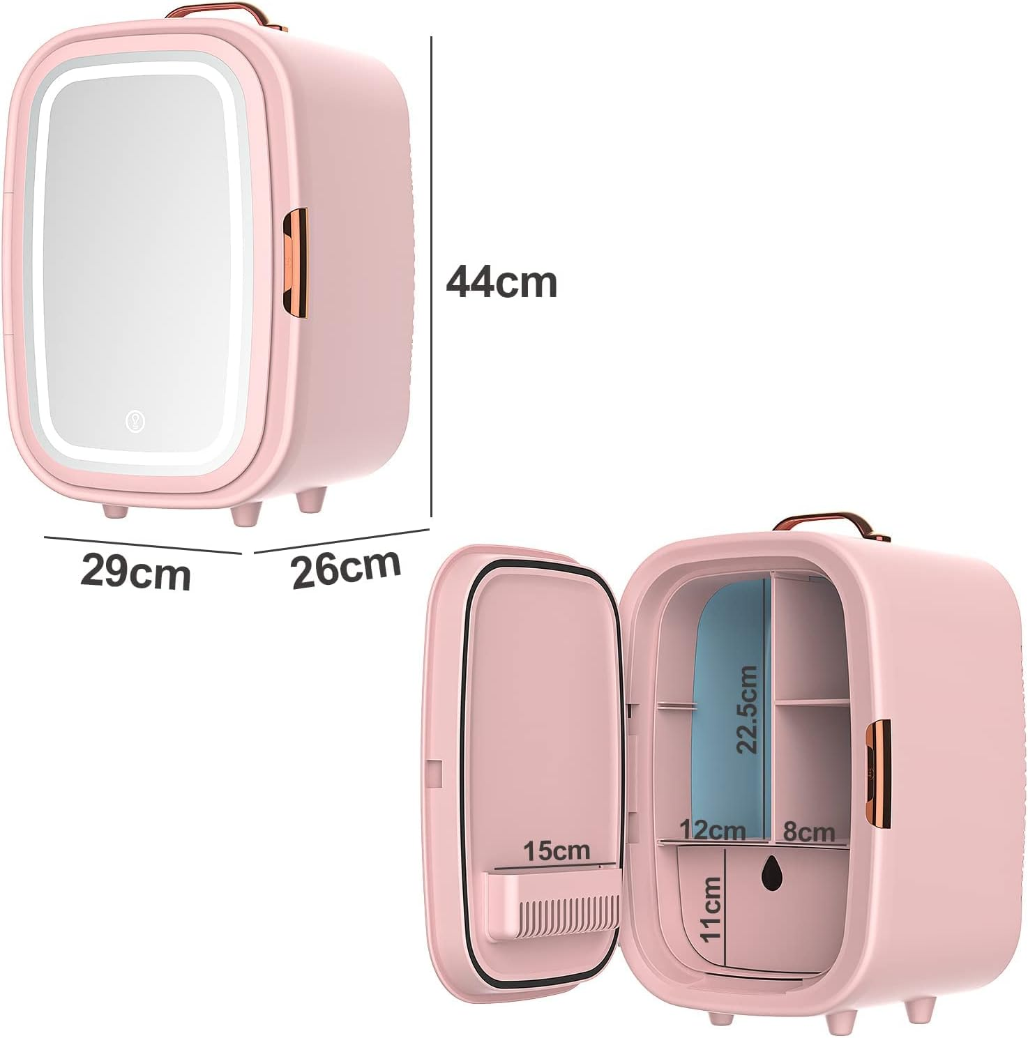 ADVWIN Portable Mini Fridge, 15L AC/DC Portable Beauty Fridge for Skincare, Pink image number 6