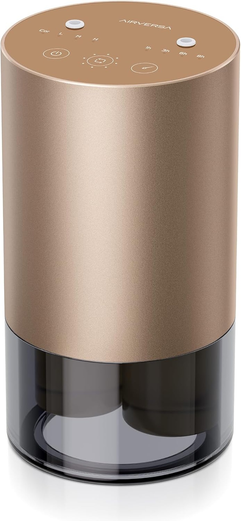 Airversa Dual-Nozzle Waterless Essential Oil Diffuser for Home Rechargeable Scent Diffusers with 5 Timer Settings, 4 Mist Levels with Vehicle Mode for Car Room Studio Office, Black Metal