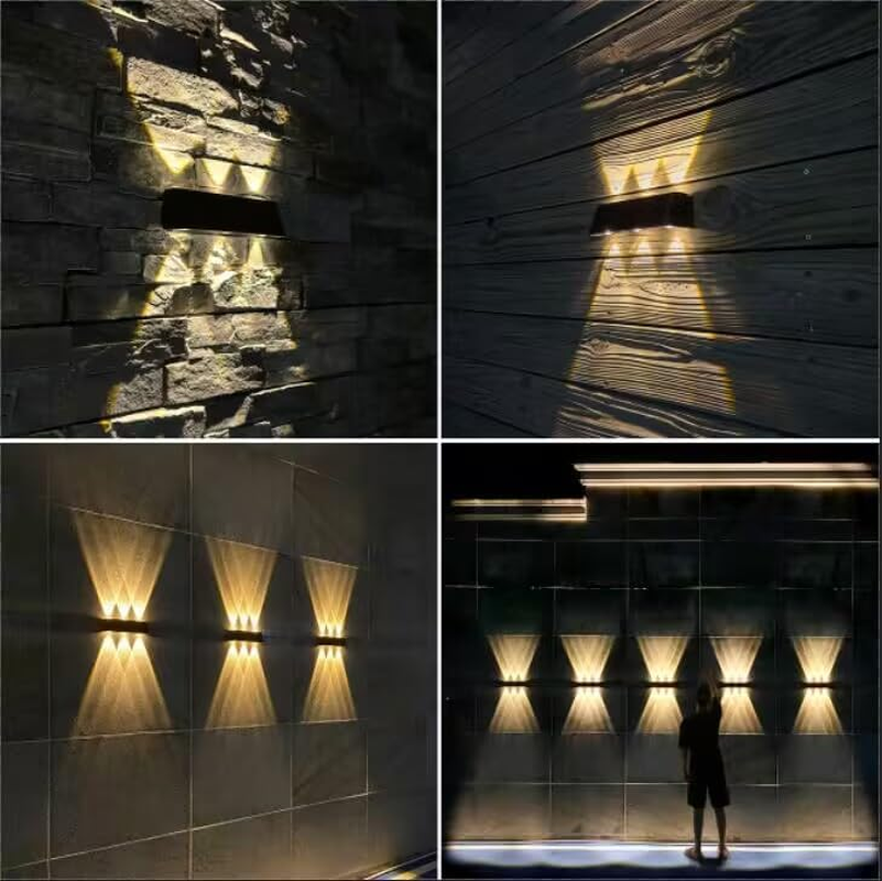 Solar Lights Outdoor Waterproof 3000K Warm Aluminum up and down Wall Sconce Dusk to Dawn 2PACK for Outside, Sign, Fence, Yard image number 6