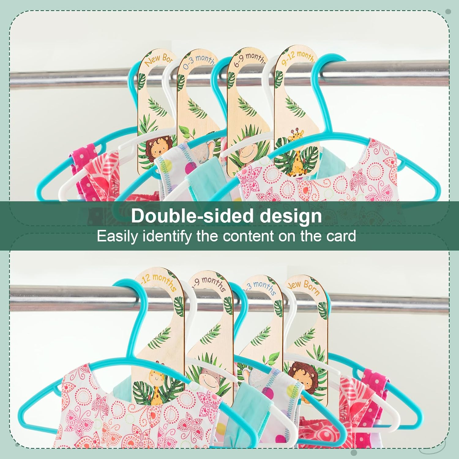 7Pcs Baby Closet Dividers, Boxwood Closet Dividers for Baby Clothes Double-Side Baby Clothing Dividers for Closet for New Mom Dad Parents image number 4